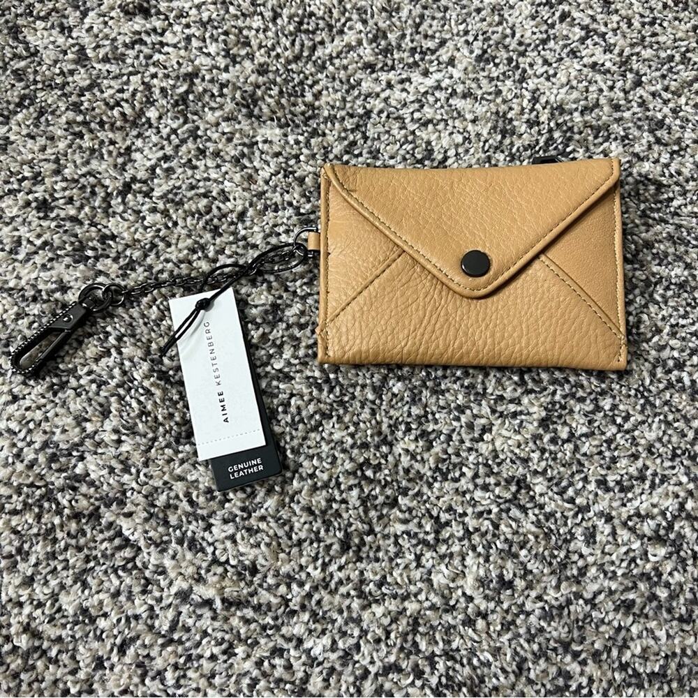 NWT AIMEE KESTENBERG Ashley Pouch Back Zipper Clip Tan